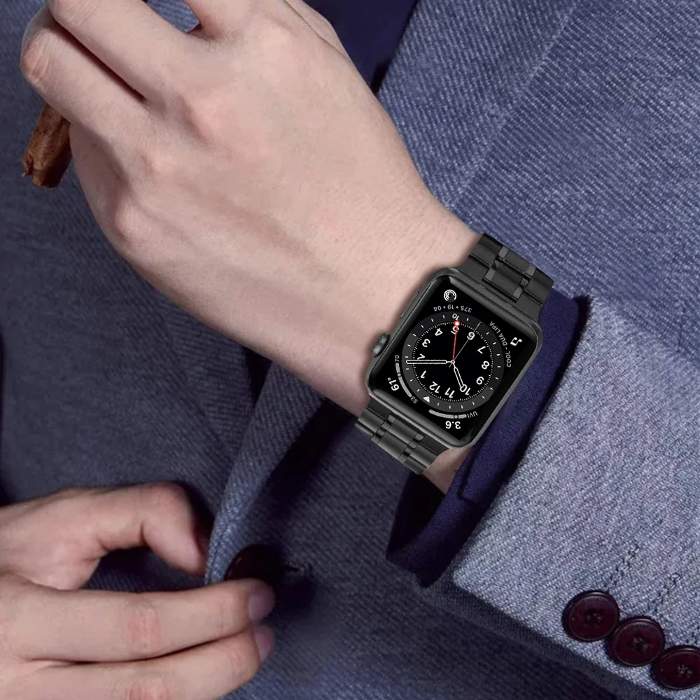 Ремешок из нержавеющей стали для apple watch 6 SE браслет iwatch Series 5 4 3 42 мм 38 44 40