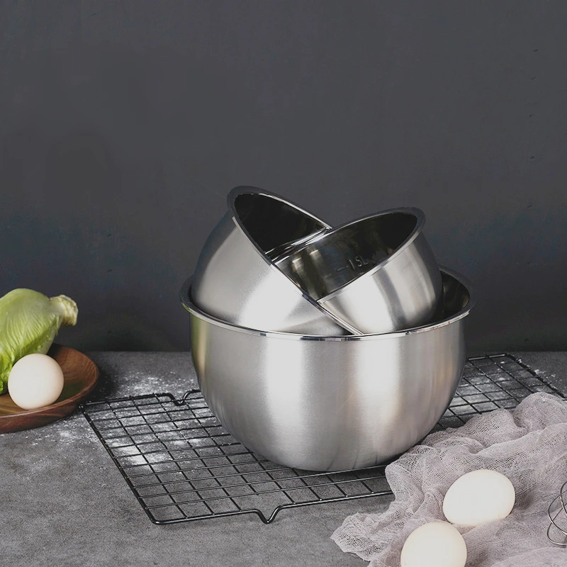 

Stainless Steel Noodles Ramen Bowls Salad Fruit Bowl Soup Tureen Food Plates Large Beat Egg Basin Tableware Kitchen Utensils