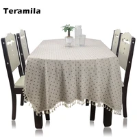 6 designs teramila printed flower table cloth fabric tablecloth dining linen tableclothtassel table skirt for home decoration