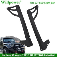 4x4 Car 52" LED Bar A-pillar Upper Mounting Brackets For Jeep Wrangler JK Unlimited 2/4WD 2007-2017 LED Work Light Bar Holder