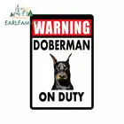 Автомобильный стикер EARLFAMILY 13 см x 8,7 см, защитный знак собаки добермана, прочный без ржавчины, полноцветный пользовательский металлический стикер для автомобиля
