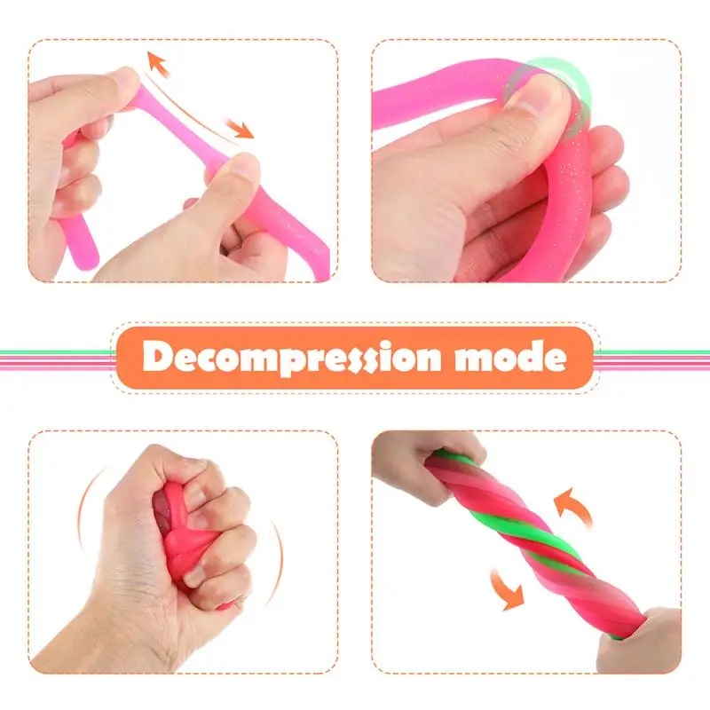 

Toyvian 8pcs Stretchy String Fidget Sensory Toys Anxiety Reliever Children Adults Relief Toys