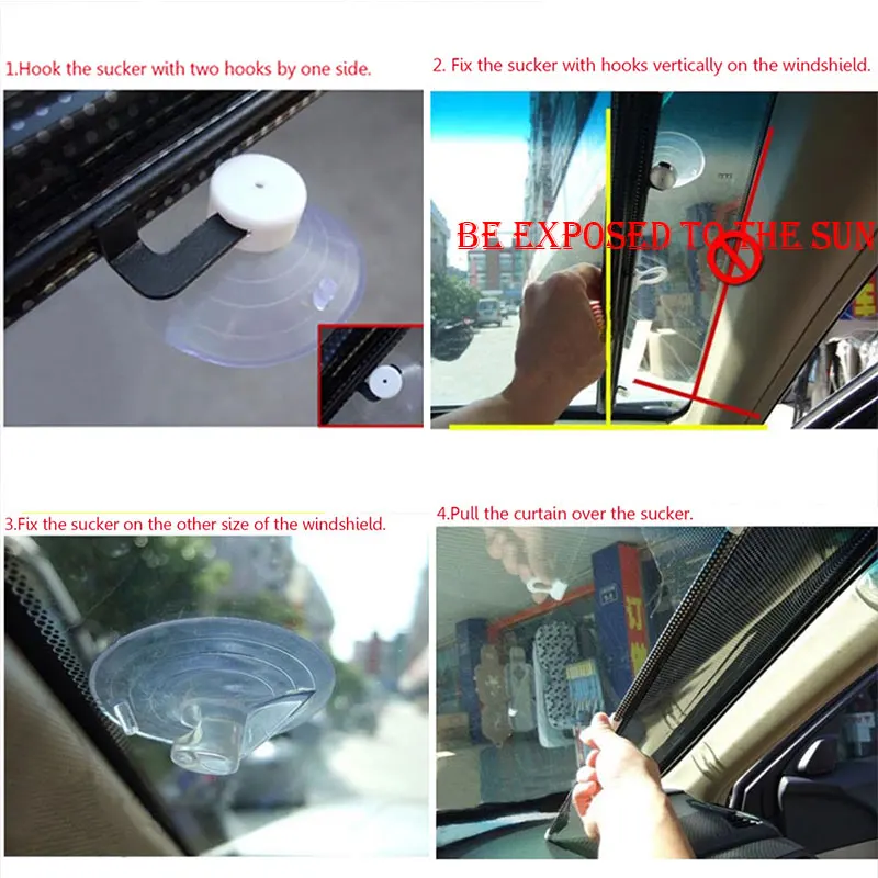 

Car Sunshade Curtain Rear Side Window Front Back Windshield Sun Block Blinks Black Cover Suction Cup Universal Cars Accessories