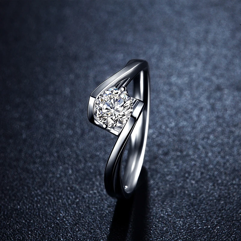 BOEYCJR 925 Silver 0.5ct/1ct/2ct F color Moissanite VVS Engagement Wedding Diamond Ring With national certificate for Women | Украшения и