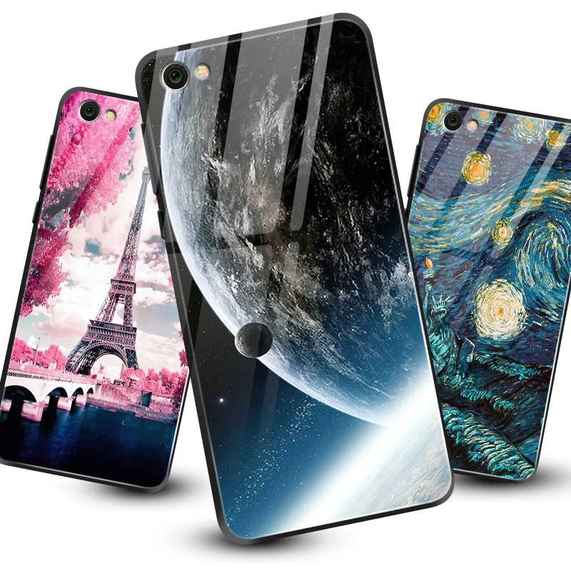Модный чехол из закаленного стекла для Xiaomi 5X6X8 9 SE A1 A2 Lite для Redmi Note 6 7 4X 5A Pro Prime роскошный защитный чехол