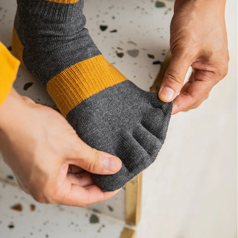 5 пар мужские носки с пятью пальцами для бега спортивные хлопковые мягкие дышащие