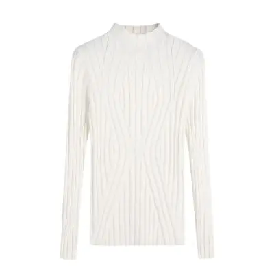 2020 однотонные женские свитера стрейч Осень Зима Водолазка облегающие пуловеры