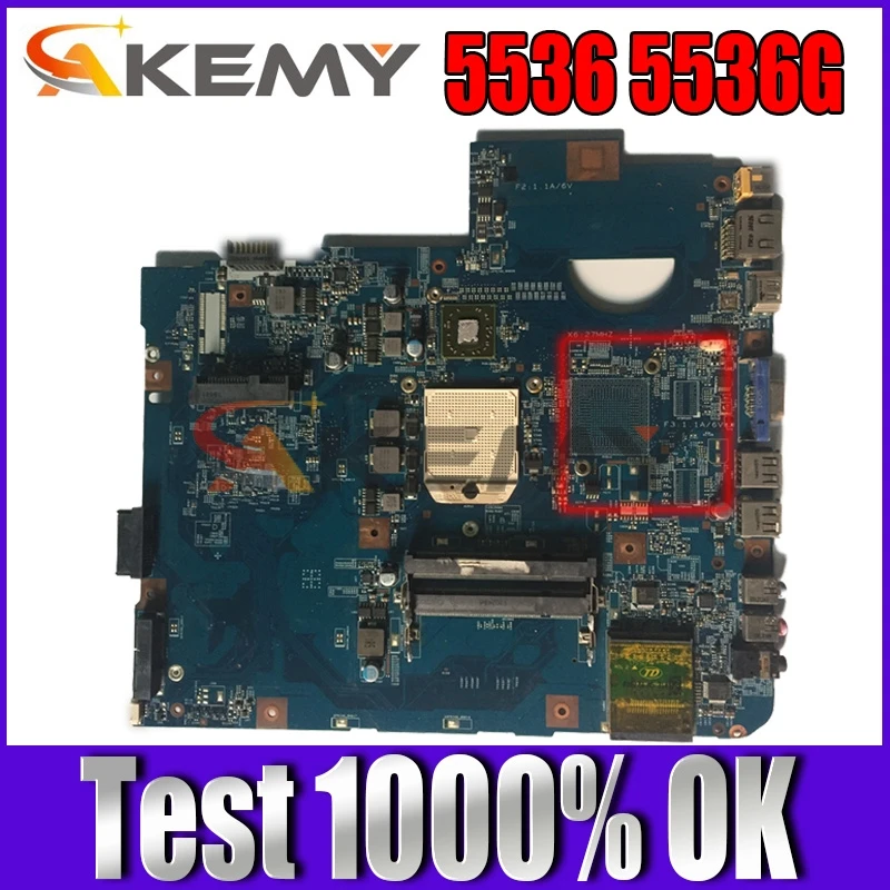 

Akemy For Acer aspire 5536 5536G Laptop Motherboard MBP4201003 48.4CH01.021 Socket S1 DDR2 Free CPU