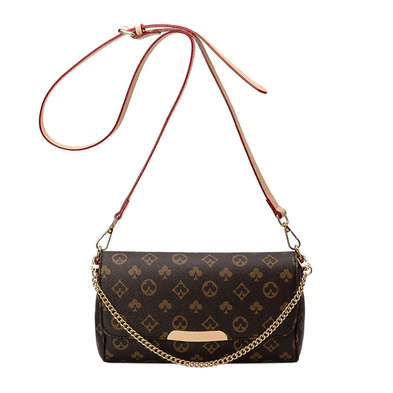 Брендовый дизайн классические сумки на плечо с принтом и цепочками для женщин
