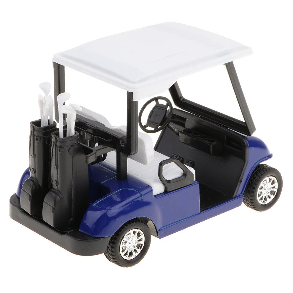 

New 1:20 Scale Mini Alloy Pull Back Golf Cart w/ Clubs Diecast Model Vehicle