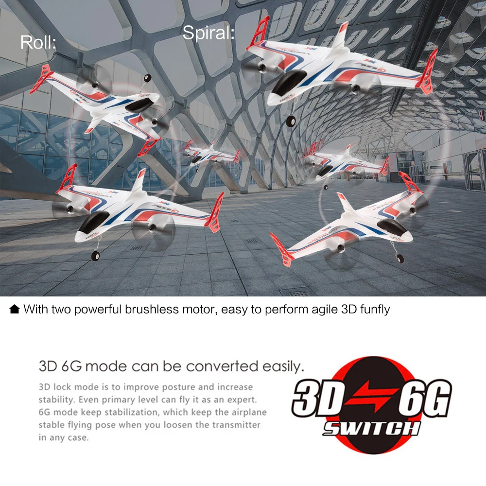 X520 2 4G 6CH 3D 6G Радиоуправляемый вертолет Дрон VTOL вертикальный взлет земля дельта