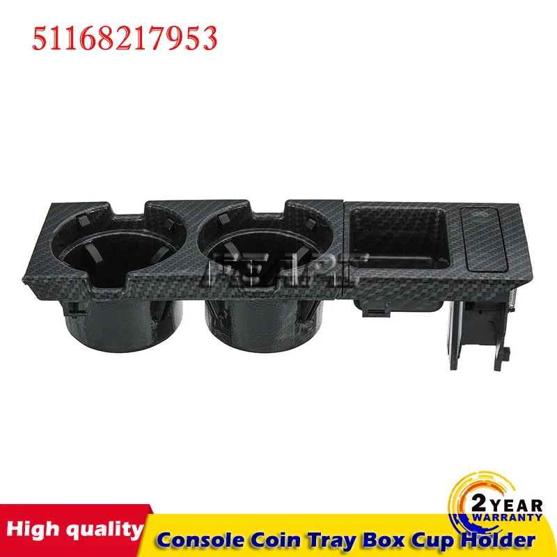 

Car Carbon Black Center Console Water Cup Holder Beverage Bottle Holder Coin Tray For BMW 3 Series E46 323i 318I 51168217953