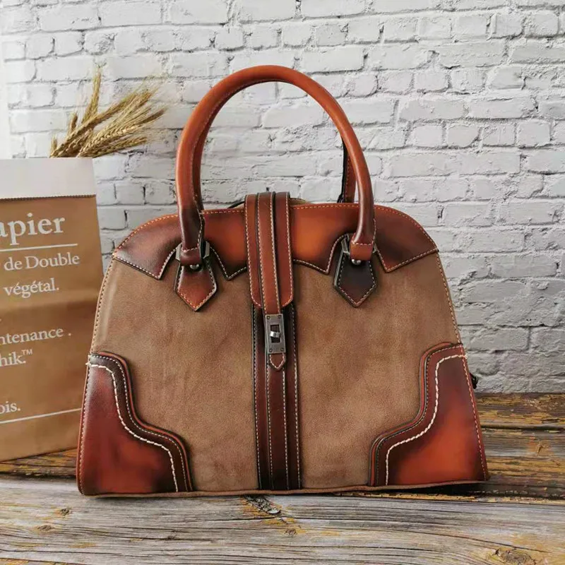 99443-Brown Женская кисточка, натуральная кожа, сумки для девушек, Ретро стиль, Большая вместительная сумка через плечо, роскошные дизайнерские сумки через плечо, женские сумки - Цвет: 99443-Brown