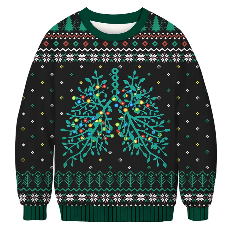 

Уродливый Рождественский свитер для мужчин и женщин, пуловер с круглым вырезом, Рождественская Толстовка, Забавный 3D принт, Праздничные рож...