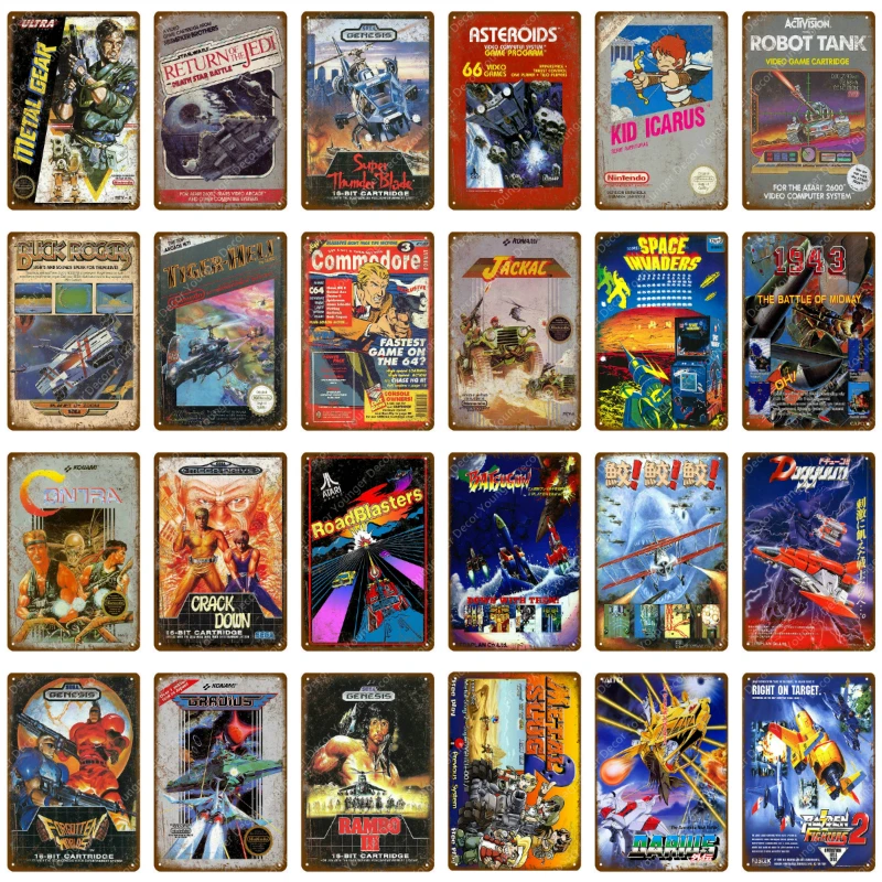 Металлическая игра для стрельбы игровой постер с металлическими знаками