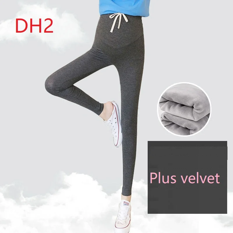DH2-Plus velvet Pregnant Women Basic leggings Pants Maternity Clothes Trousers Spring Autumn Winter Plus Velvet Pants Maternity Out Wear - Цвет: DH2-Plus velvet