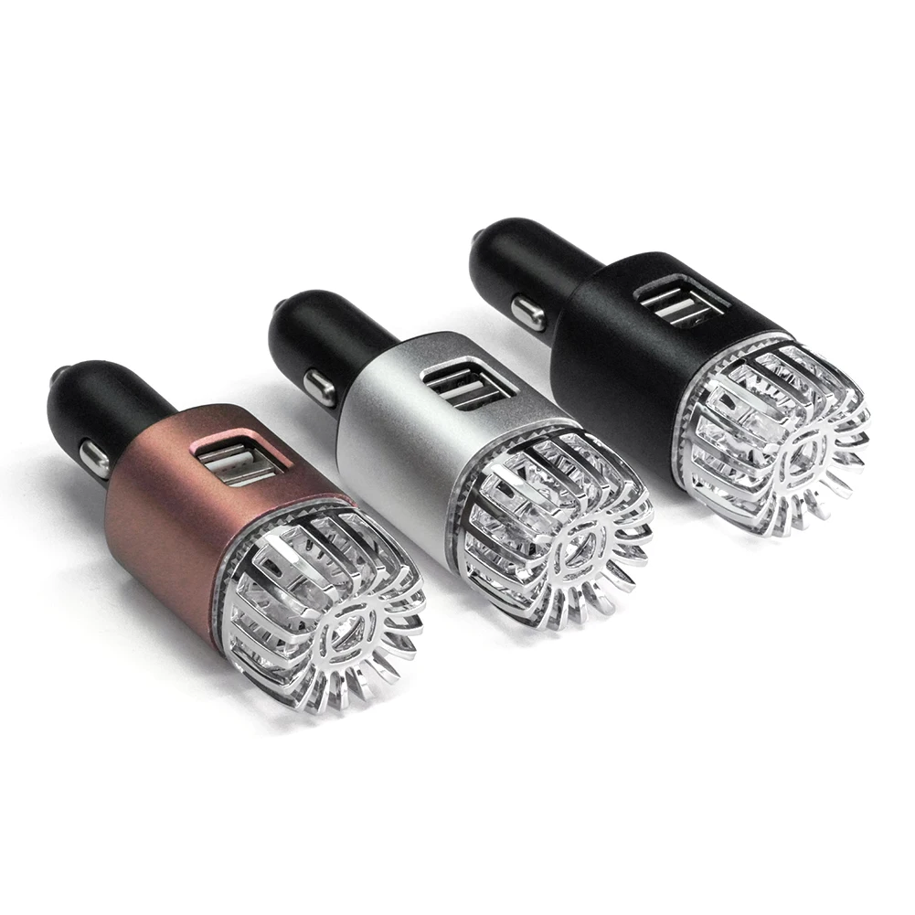 

JO-6291 Personal Negative Ion Air Freshener Mini Car Air Purifier Ionizer w/ Dual USB Charger Smoke Odor Eliminator