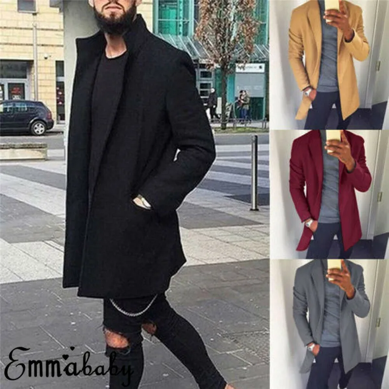 Женское повседневное шерстяное пальто однотонное классическое средней длины