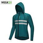 Мужская Светоотражающая ветрозащитная велосипедная куртка WOSAWE, водонепроницаемая ветровка с капюшоном для дорожного и горного велосипеда, одежда для езды на горном велосипеде