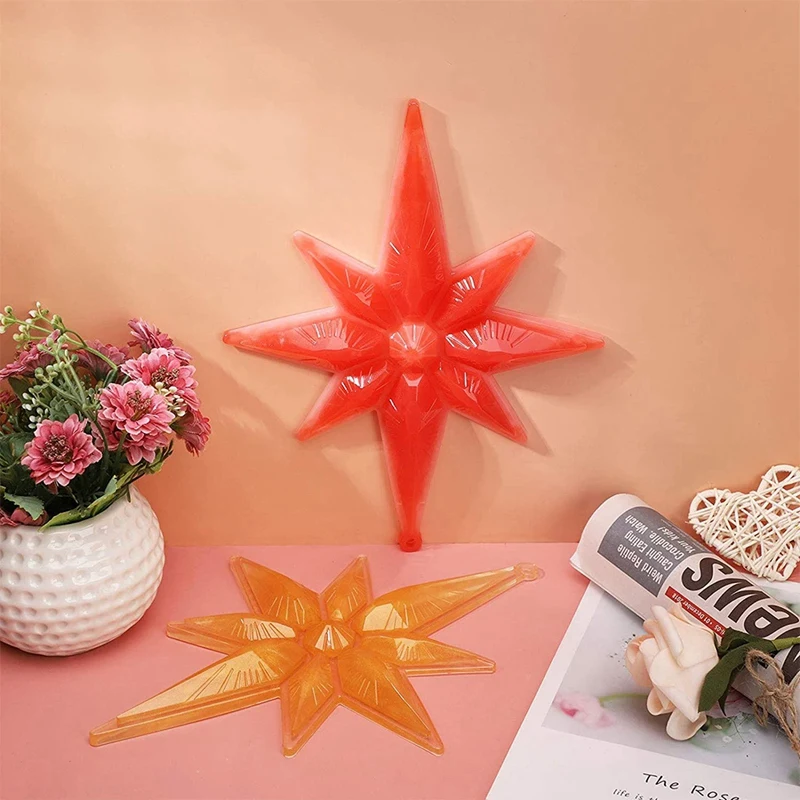 

4 Pieces Large Octagonal Star Resin Mold, Star Silicone Decoration Casting Molds With Hanging Hole for Home Party Decor