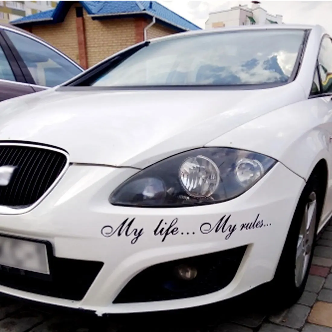 Автомобильные наклейки My life мои правила персональный текст отражательные