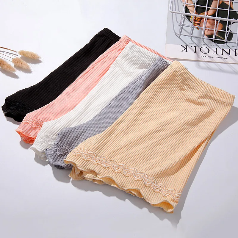 

Safety Shorts Anti-Exposure Women's Summer Lace-outside Wear Viscose Fibre Proof Insurance Shorts Traceless Thin Leggings