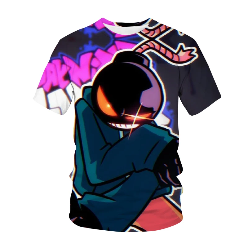 

2021 summer hot-selling hip-hop 3D printed cartoon T-shirt street cosplay round neck casual fashion short-sleeved shirt