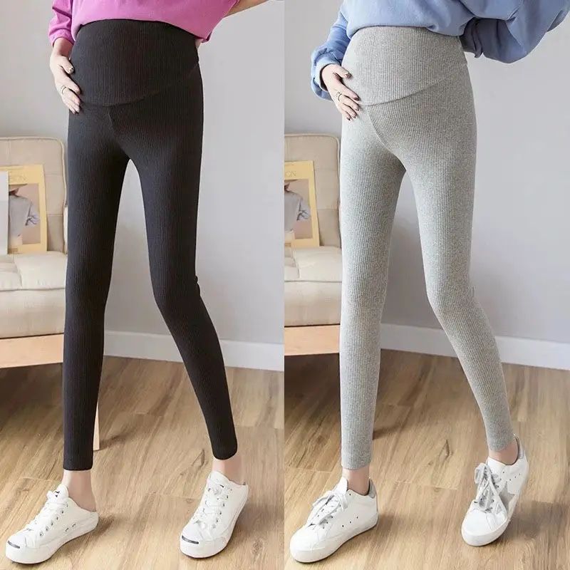 

2pcs High Waist Belly Cotton Maternity Legging Spring Casual Skinny Pants for Pregnant Women Autumn Summer Pregnancy Pants