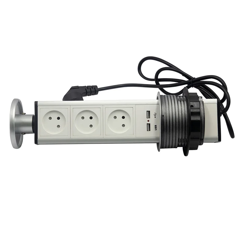 Кухонная Скрытая настольная розетка с одним ключом Выдвижная всплывающая