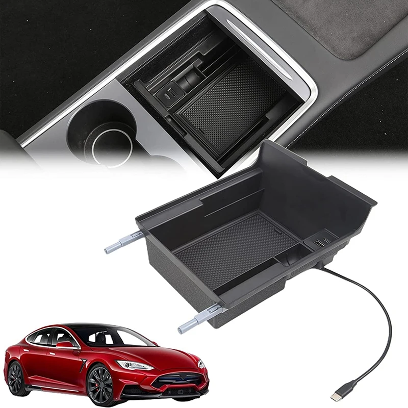 

Подлокотник центральной консоли, коробка для хранения с USB Type-C для Tesla Model 3, модель Y 2021, аксессуары