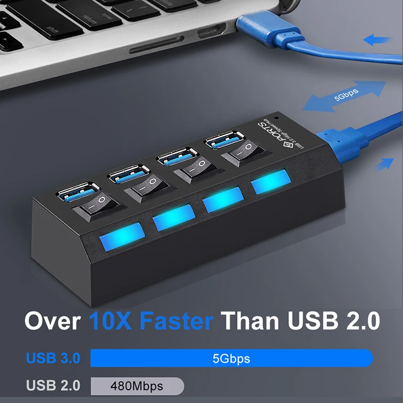 usb хаб 5 Гбит/с переходник высокая Скорость Мульти USB разветвитель 3 место обитания