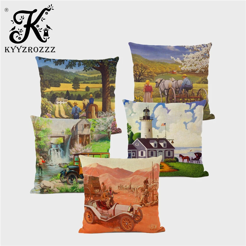 Горячая Распродажа американская сельская местность Поля Сады пейзаж Искусство