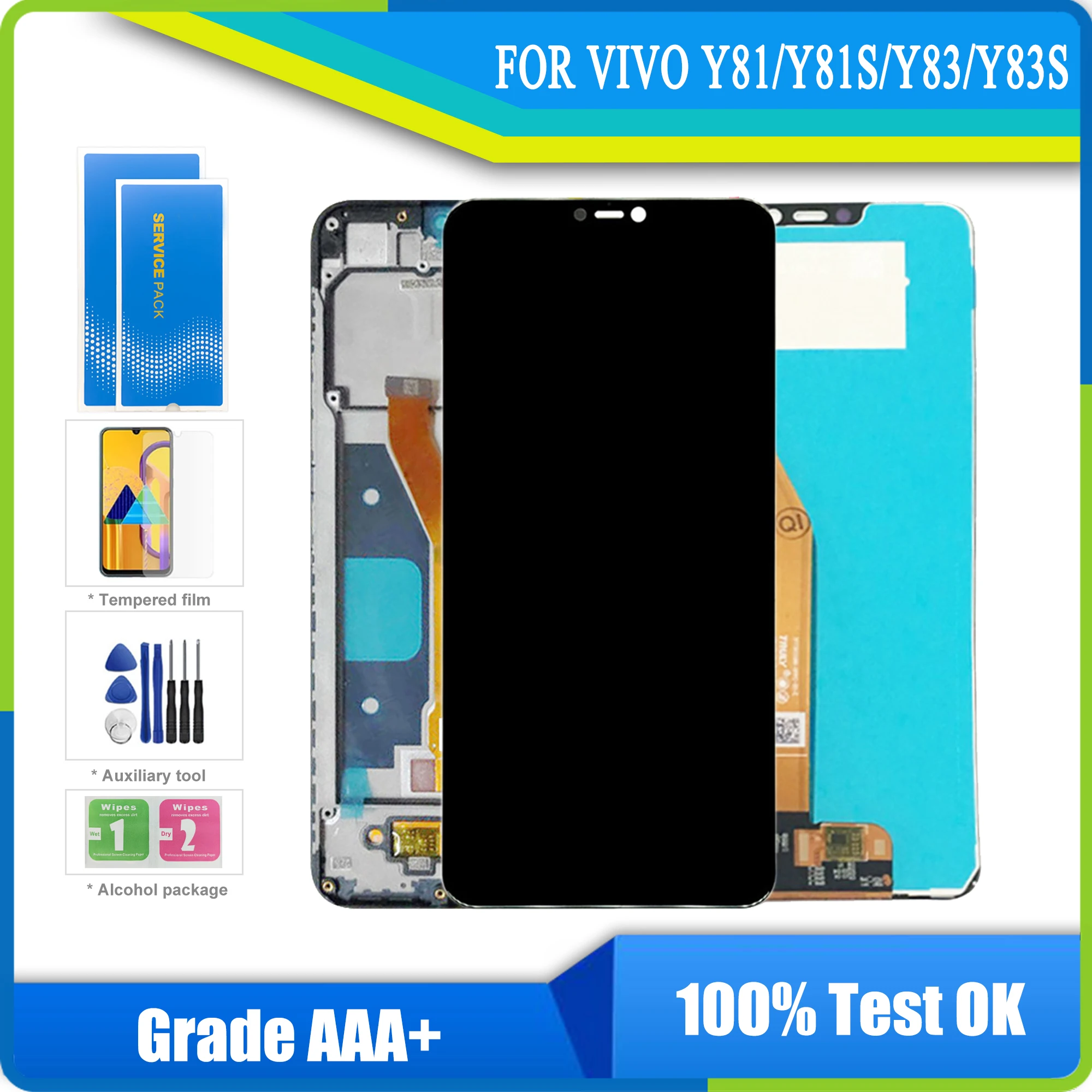 

ЖК-дисплей 6,22 дюйма Y81s для BBK Vivo Y81, ЖК-дисплей, сенсорный экран, дигитайзер, монтаж, эргономичный блок для VIVO Y83 / Y83s