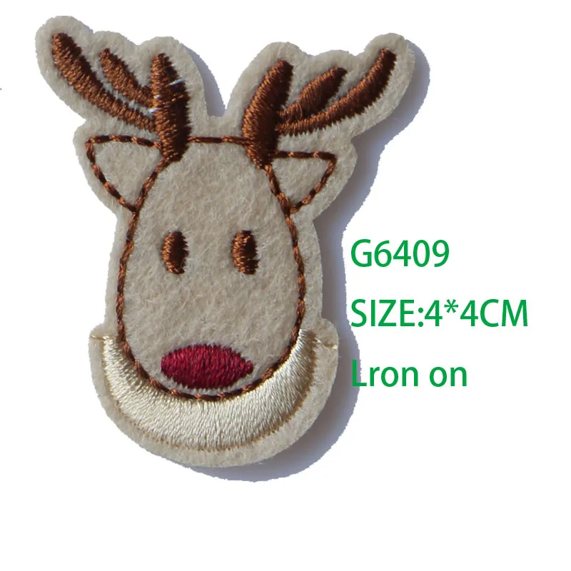 G6409 3D красочные собаки, кошки, оленя, головы медведя, патч для одежды, железная вышитая аппликация для шитья, милая нашивка эмблема на ткани, сделай сам, одежда - Цвет: G6409