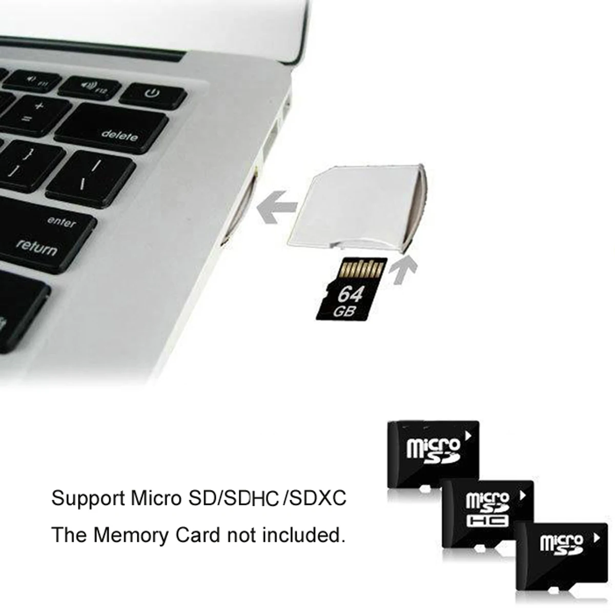 CableCC Белый Micro SD TF для карты комплект мини адаптер дополнительного хранения Macbook Air