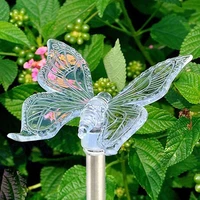 solar light garden lawn lamp butterfly dragonfly bird spot lamp outdoor garden fence patio christmas garland lights new