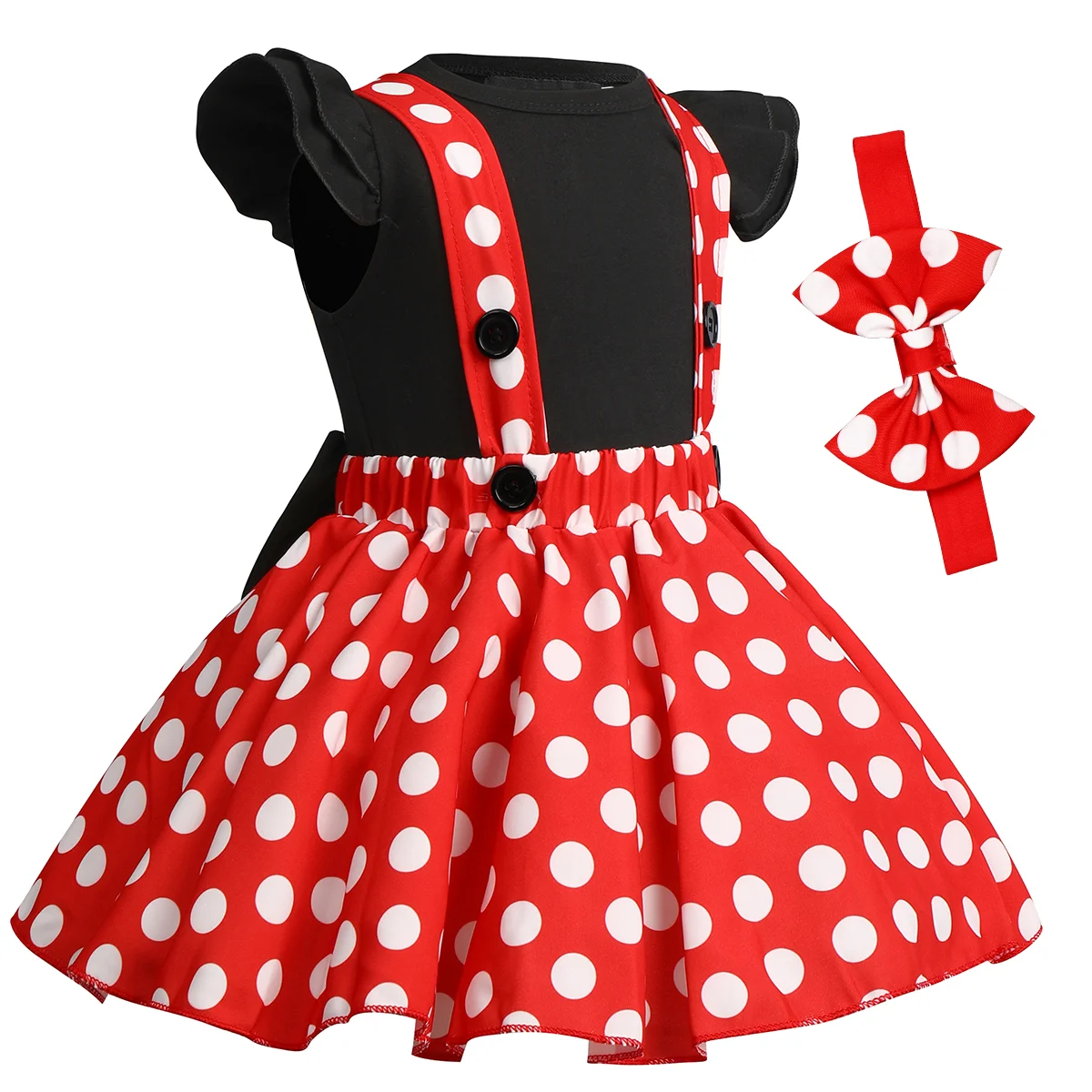 Girl Baby Birthday Clothes Cake Smash Outfit Polka Dot Outfit Cute Minnie Fancy Dress up Baby Girls Clothes Set Photography Prop