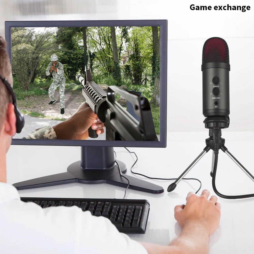 bm900 usb microphone for recordingstreaminggamingprofessional microphone for pclaptop voice volume controltrol free global shipping