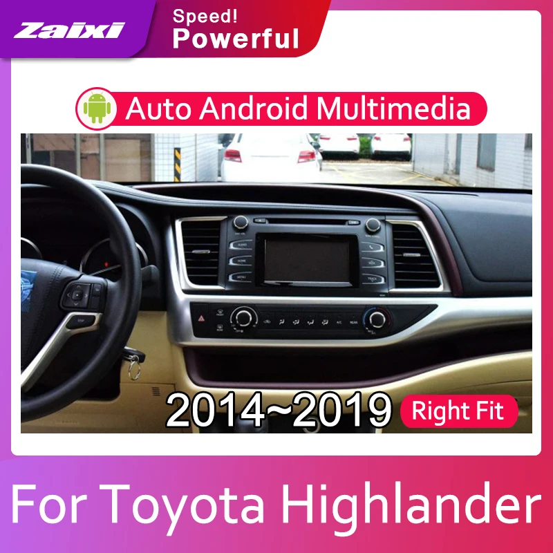 ZaiXi автомобильная система Android 1080P ips lcd экран для Toyota Highlander (XU50) 2014-2019 автомобильный