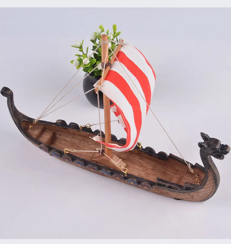 Viking longship Дракон сувенир-лодка резная Смола ремесло украшения дома Викинги кораблей Парусная модель игрушки подарки 25,5x17,5x5,5 см