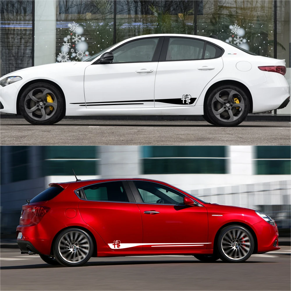 Виниловые наклейки на дверь автомобиля 2 шт. для Alfa Romeo 159 147 Giulietta Stelvio 4C MITO 156 Giulia GT