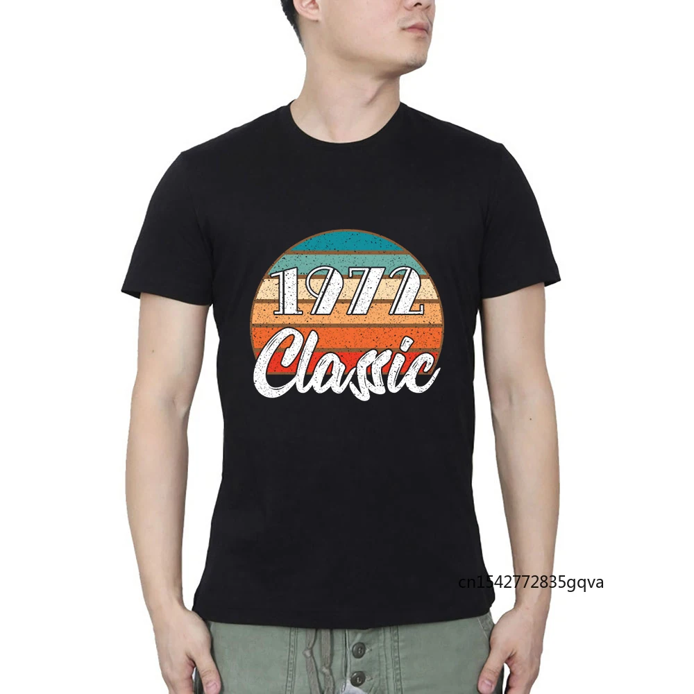 

Anniversary Birthday 1972 Classic Colors Design Summer Casual Streetwear O Neck T-shirt Oversized T Shirt Graphic