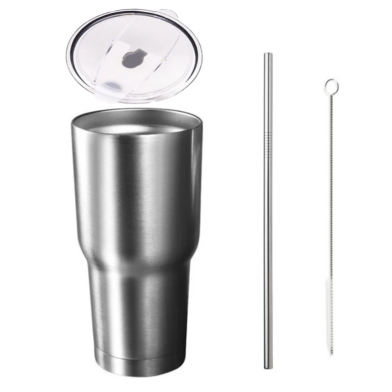 set B 30oz Stainless Steel Thermo Bottle Vacuum Insulated Cup for Tea Coffee Outdoors Travel Car Sport Keep Swig Water Mug With Straw - Цвет: set B
