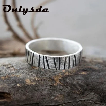 Simple Anillos Mujer Stainless Steel Women Wedding Retro Band Ring Fashion jewelry Dropshipping Couple Gift For Man | Украшения и