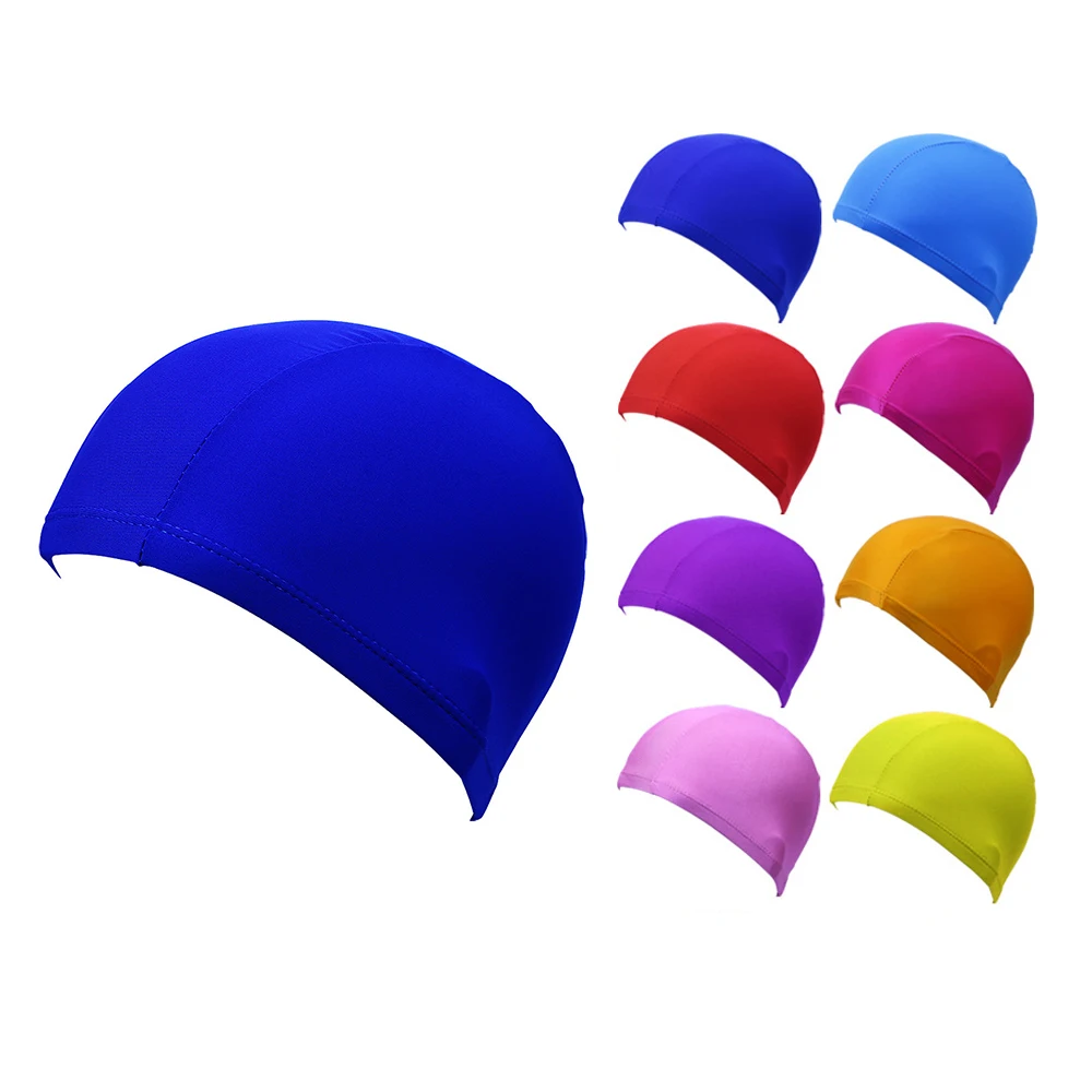 

Adults Swimming Caps Swim Hat Waterproof Swim Pool Cap Ear Protect Polyester Diving Hat Outdoor activities Solid Cap Swim Caps