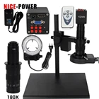 Цифровой видеомикроскоп 16 МП HDMI VGA камера с большой подставкой для мяса 180X C объектив с креплением для лаборатории PCB IC CPU пайка