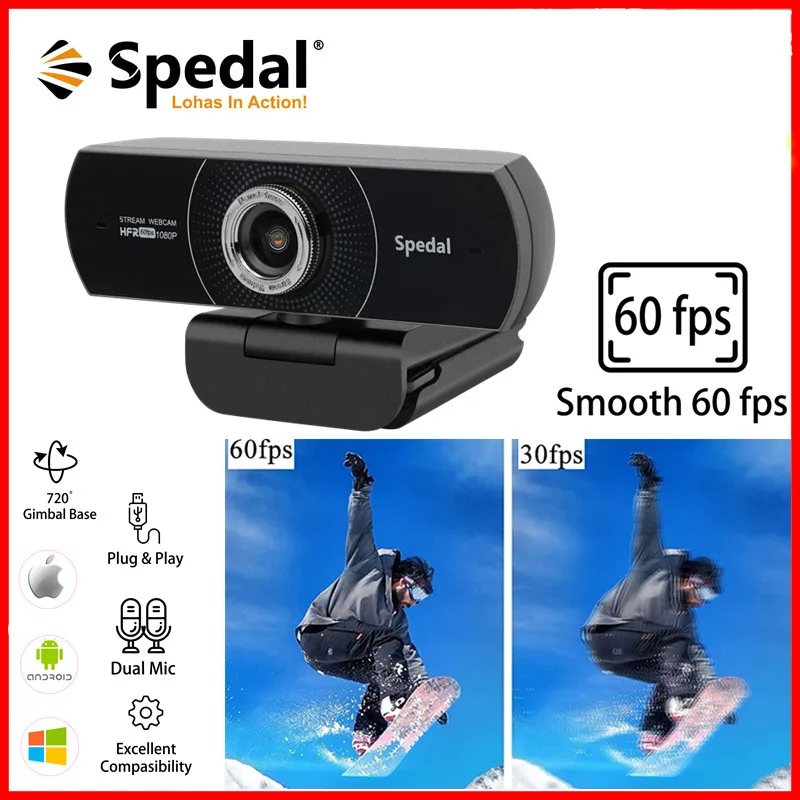 Spedal 934 1080P Hd 60fps веб камера с микрофоном для настольных ПК ноутбук встречи
