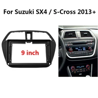 9 inch 2 din car radio fascia for suzuki sx4 s cross 2013 auto stereo cddvd dash frame kit mount trim plastic panel