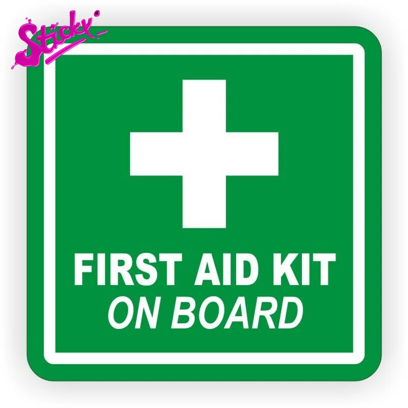 

STICKY First Aid Kit On Board Vinyl Warning Plaques & Signs Car Sticker Decal Decor Motorcycle Off-road Laptop Vinyl Sticker