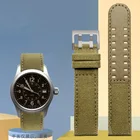 Ремешок для наручных часов из парусиновой кожи, Спортивный Коричневый Черный Браслет Для Seiko Гамильтон H68201993 H760250 H77616533, 20 мм 22 мм